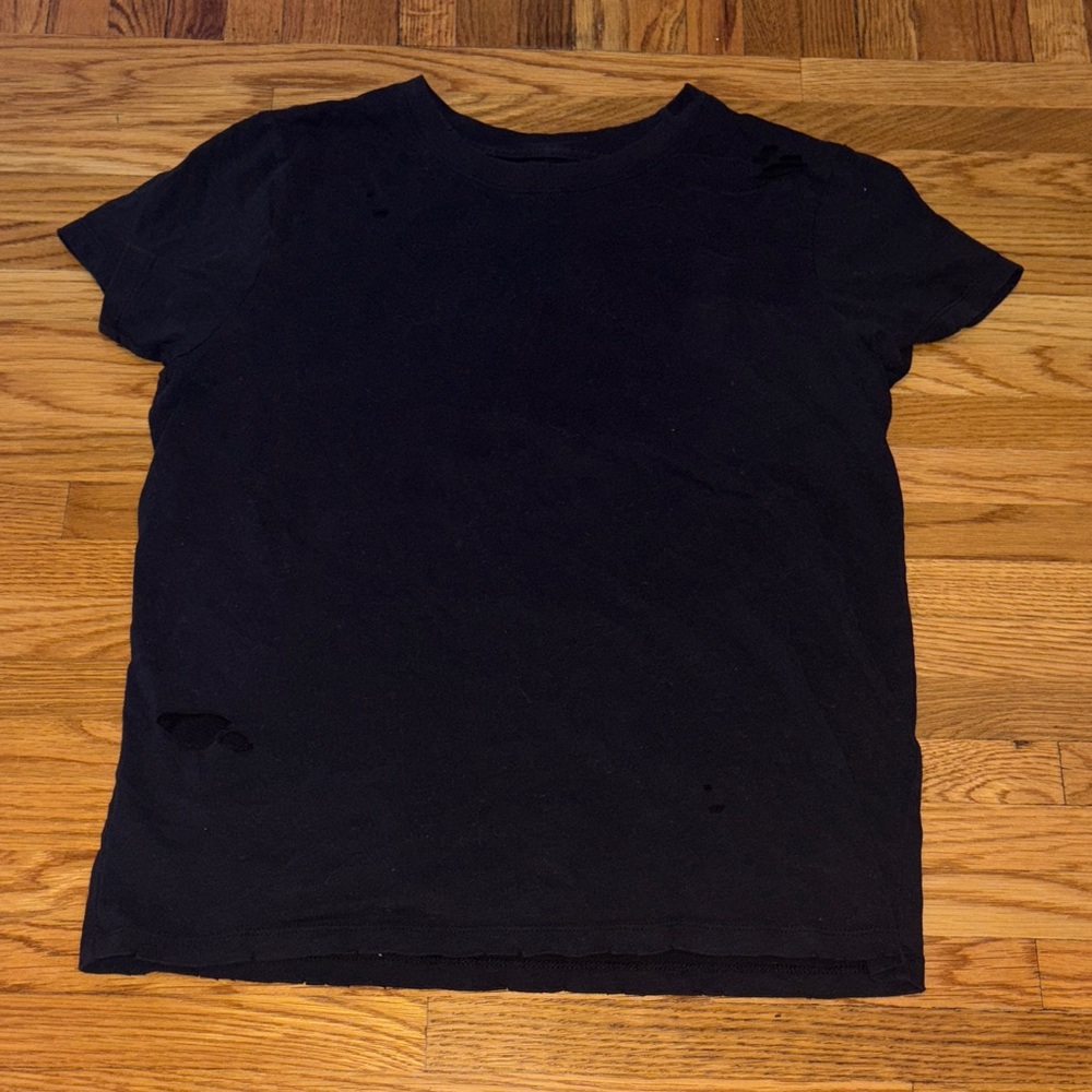 Abercrombie & Fitch Black Short Sleeve Tee With Stylish Cut Outs